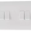 British General 800 Series 10AX 4-Gang 2-Way Light Switch White -British General Shop 102HV P