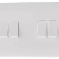 British General 800 Series 10AX 4-Gang 2-Way Light Switch White