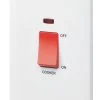 MK Base 45A 1-Gang DP Cooker Switch White With Neon With Red Inserts