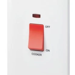 MK Base 45A 1-Gang DP Cooker Switch White With Neon With Red Inserts
