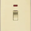 Knightsbridge FP82MNBB 45A 2-Gang DP Control Switch Brushed Brass With LED -British General Shop 104TY P