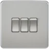 Knightsbridge SF4000BC 10AX 3-Gang 2-Way Light Switch Brushed Chrome -British General Shop 105VF P