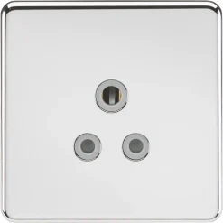 Knightsbridge SF5APCG 5A 1-Gang Unswitched Socket Polished Chrome With Colour-Matched Inserts