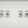 Knightsbridge SF4TOGPC 10AX 4-Gang 2-Way Light Switch Polished Chrome -British General Shop 106VF P