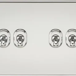 Knightsbridge SF4TOGPC 10AX 4-Gang 2-Way Light Switch Polished Chrome
