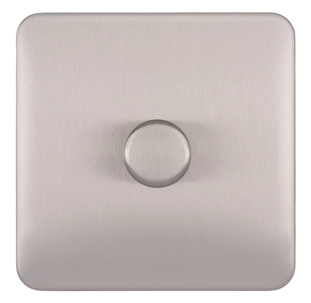 Schneider Electric Lisse Deco 1-Gang 2-Way Dimmer Brushed Stainless Steel 4 Schneider Electric Lisse Deco 1-Gang 2-Way Dimmer Brushed Stainless Steel - Image 2