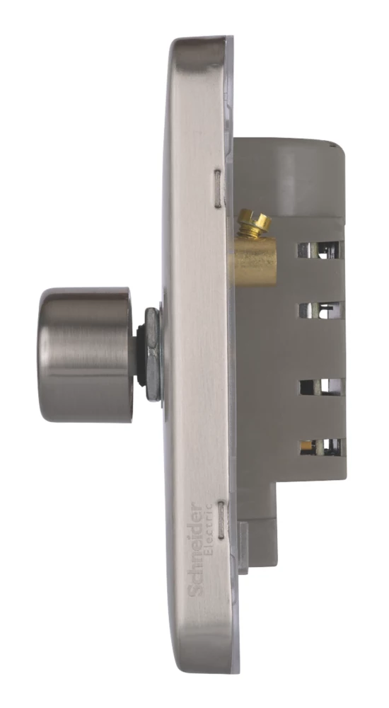 Schneider Electric Lisse Deco 1-Gang 2-Way Dimmer Brushed Stainless Steel 5 Schneider Electric Lisse Deco 1-Gang 2-Way Dimmer Brushed Stainless Steel - Image 3