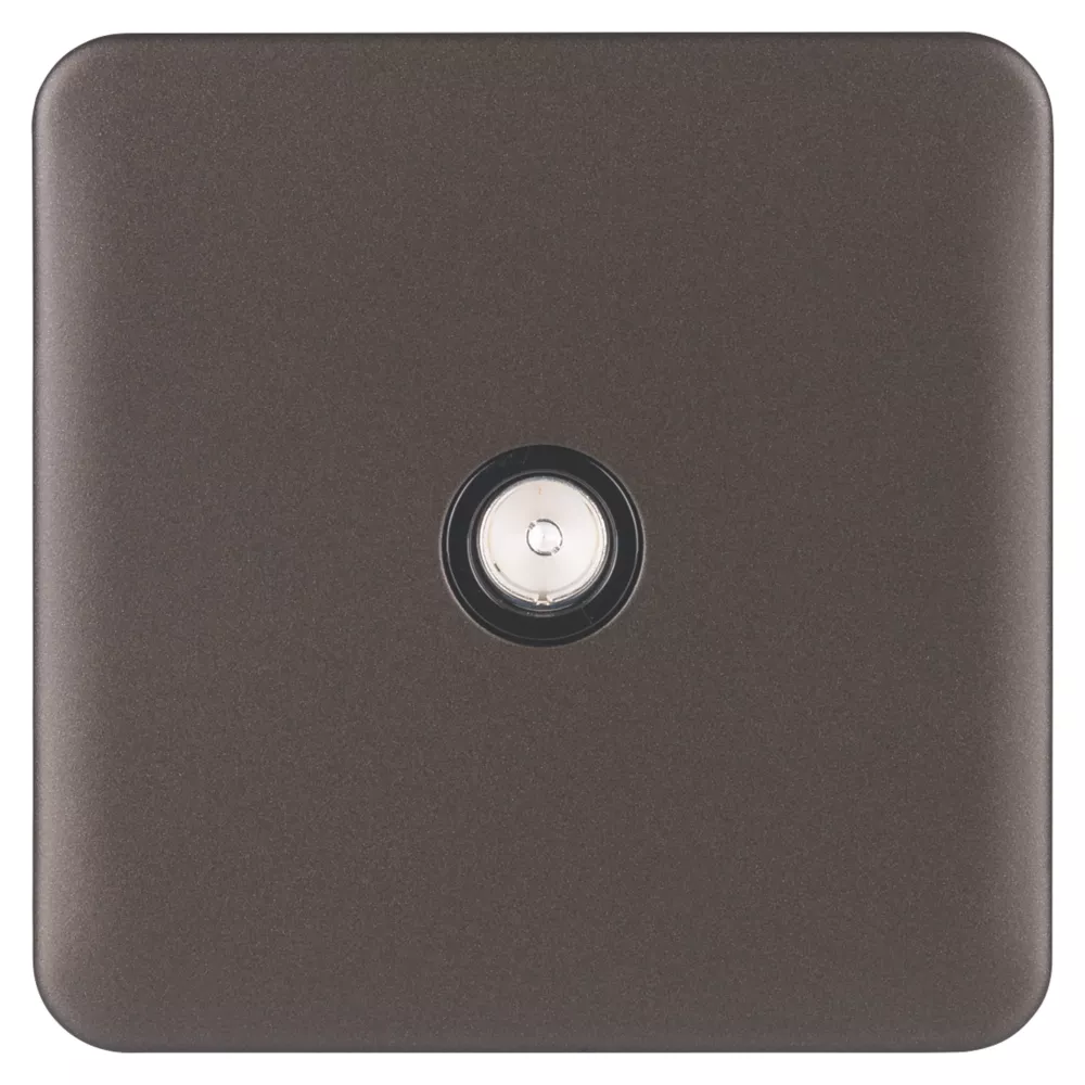 Schneider Electric Lisse Deco 1-Gang Coaxial TV / FM Socket Mocha Bronze With Black Inserts 4 Schneider Electric Lisse Deco 1-Gang Coaxial TV / FM Socket Mocha Bronze With Black Inserts - Image 2