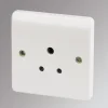 MK Logic Plus 5A 1-Gang Unswitched Round Pin Plug Socket White 1 MK Logic Plus 5A 1-Gang Unswitched Round Pin Plug Socket White -British General Shop 11412 P