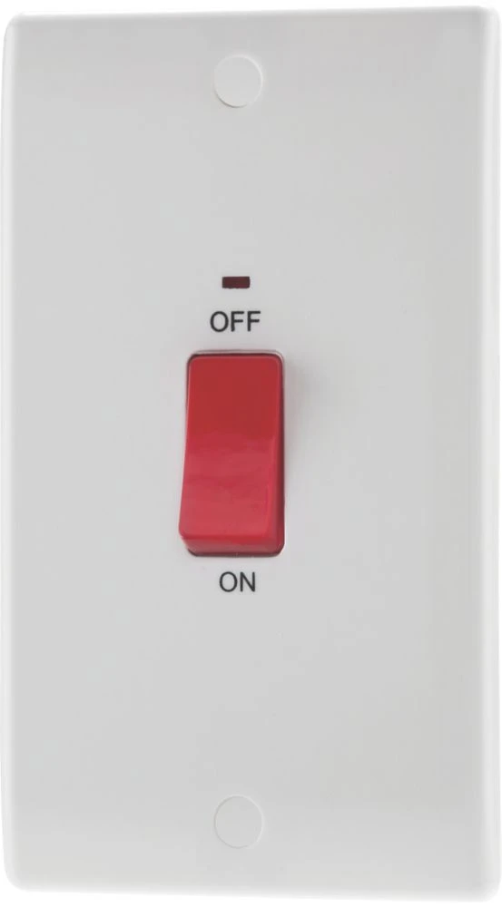 British General 45A 1-Gang DP Cooker Switch White With LED 3 British General 45A 1-Gang DP Cooker Switch White With LED