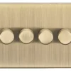 Knightsbridge CS2184AB 4-Gang 2-Way LED Dimmer Switch Antique Brass -British General Shop 116TX P