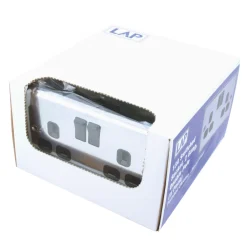 LAP 13A 2-Gang SP Switched Plug Socket Polished Chrome With Black Inserts 5 Pack 10 LAP 13A 2-Gang SP Switched Plug Socket Polished Chrome With Black Inserts 5 Pack -British General Shop 1173C A3