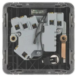 Schneider Electric Lisse Deco 13A Switched Fused Spur With LED Polished Chrome With Black Inserts -British General Shop 119FF A3