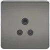 Knightsbridge SF5ABN 5A 1-Gang Unswitched Socket Black Nickel With Black Inserts -British General Shop 119TY P