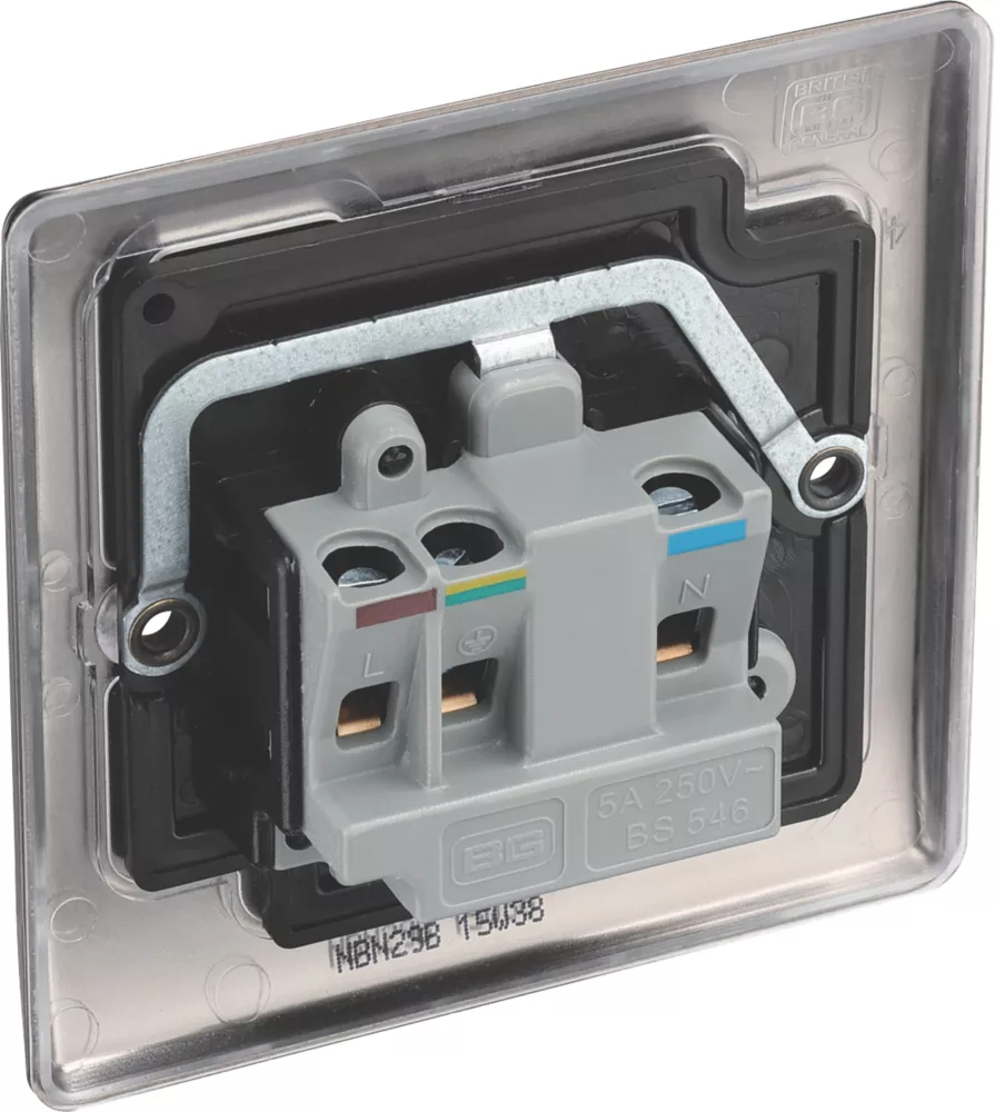 British General Nexus Metal 5A 1-Gang Unswitched Round Pin Socket Black Nickel With Black Inserts 5 British General Nexus Metal 5A 1-Gang Unswitched Round Pin Socket Black Nickel With Black Inserts - Image 3