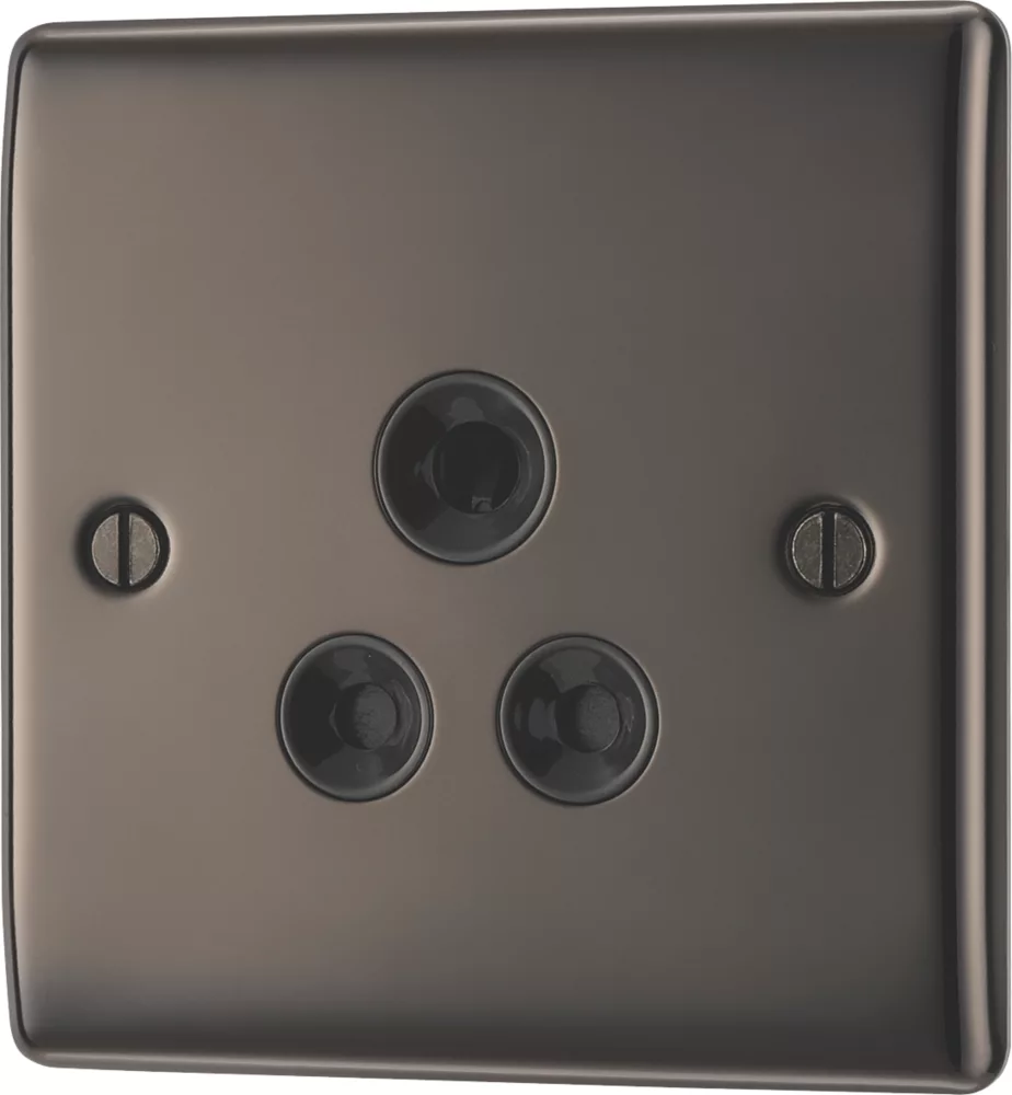 British General Nexus Metal 5A 1-Gang Unswitched Round Pin Socket Black Nickel With Black Inserts 3 British General Nexus Metal 5A 1-Gang Unswitched Round Pin Socket Black Nickel With Black Inserts