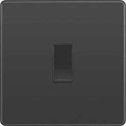 British General Evolve 20A 16AX 1-Gang Intermediate Light Switch Black -British General Shop 122PX A2