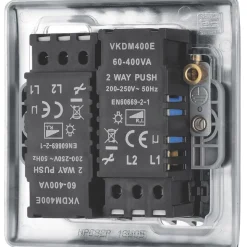 British General Nexus Metal 2-Gang 2-Way LED Dimmer Switch Polished Chrome -British General Shop 123FT A3