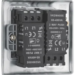 British General Nexus Metal 2-Gang 2-Way LED Dimmer Switch Polished Chrome -British General Shop 123FT A4