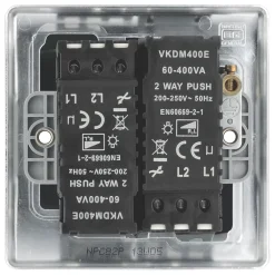 British General Nexus Metal 2-Gang 2-Way LED Dimmer Switch Polished Chrome -British General Shop 123FT A5