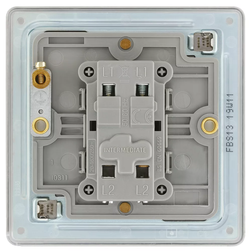 LAP 20A 16AX 1-Gang Intermediate Switch Brushed Stainless Steel 6 LAP 20A 16AX 1-Gang Intermediate Switch Brushed Stainless Steel - Image 4