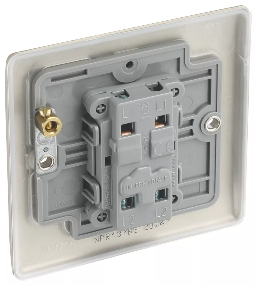 British General Nexus Metal 20A 16AX 1-Gang Int. Light Switch Pearl Nickel 7 British General Nexus Metal 20A 16AX 1-Gang Int. Light Switch Pearl Nickel - Image 5