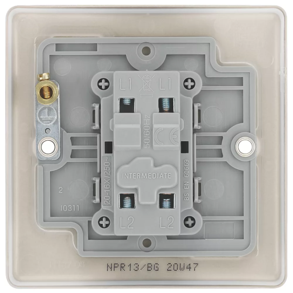 British General Nexus Metal 20A 16AX 1-Gang Int. Light Switch Pearl Nickel 8 British General Nexus Metal 20A 16AX 1-Gang Int. Light Switch Pearl Nickel - Image 6