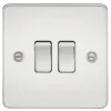Knightsbridge FP3000PC 10AX 2-Gang 2-Way Light Switch Polished Chrome -British General Shop 123TY P