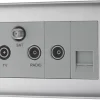 British General NEXUS METAL 2-Gang Triplex TV Socket Brushed Steel