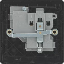 British General Evolve 13A 1-Gang SP Switched Socket Black With Black Inserts -British General Shop 124RF A5