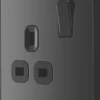 British General Evolve 13A 1-Gang SP Switched Socket Black With Black Inserts 2 British General Evolve 13A 1-Gang SP Switched Socket Black With Black Inserts -British General Shop 124RF P