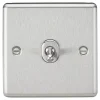 Knightsbridge CLTOG1BC 10AX 1-Gang 2-Way Light Switch Brushed Chrome -British General Shop 124TY P