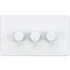 Knightsbridge SF2183MW 3-Gang 2-Way LED Dimmer Switch Matt White -British General Shop 125TX P