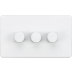 Knightsbridge SF2183MW 3-Gang 2-Way LED Dimmer Switch Matt White