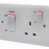 Crabtree Instinct 45A 2-Gang DP Cooker Switch & 13A DP Switched Socket White With LED 2 Crabtree Instinct 45A 2-Gang DP Cooker Switch & 13A DP Switched Socket White With LED -British General Shop 126HV P