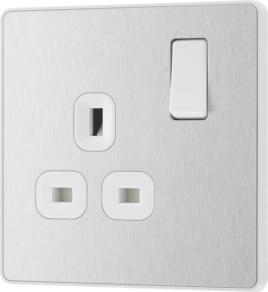 British General Evolve 13A 1-Gang SP Switched Socket Brushed Steel With White Inserts 6 British General Evolve 13A 1-Gang SP Switched Socket Brushed Steel With White Inserts - Image 4