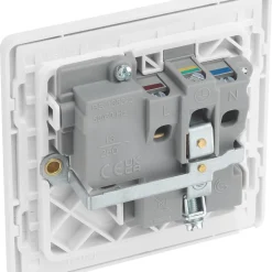 British General Evolve 13A 1-Gang SP Switched Socket Brushed Steel With White Inserts 13 British General Evolve 13A 1-Gang SP Switched Socket Brushed Steel With White Inserts -British General Shop 126RF A4