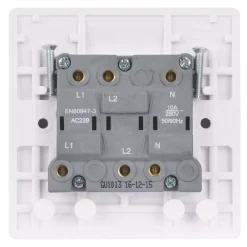 Schneider Electric Ultimate Slimline 10A 1-Gang 3-Pole Fan Isolator Switch White -British General Shop 1279J A3