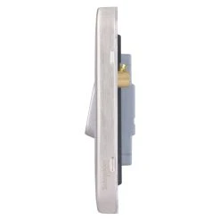 Schneider Electric Lisse Deco 10A 1-Gang 2-Way Retractive Switch Brushed Stainless Steel With Black Inserts -British General Shop 127FF A2