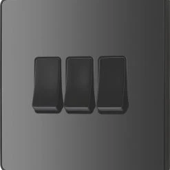 British General Evolve 20 A 16AX 3-Gang 2-Way Light Switch Black With Black Inserts 12 British General Evolve 20 A 16AX 3-Gang 2-Way Light Switch Black With Black Inserts -British General Shop 127PY A3