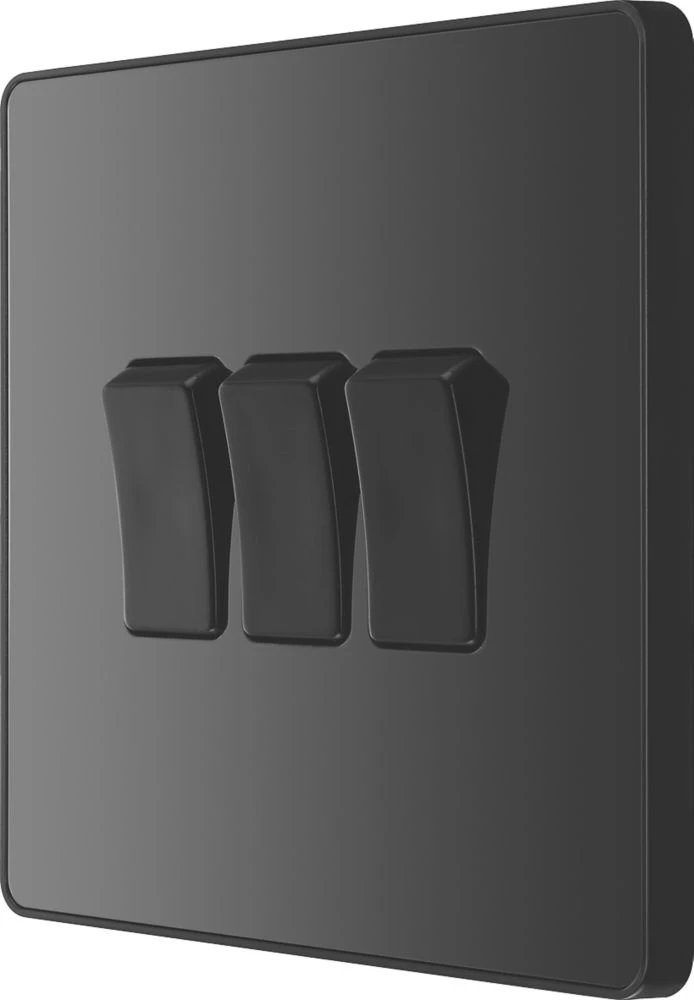 British General Evolve 20 A 16AX 3-Gang 2-Way Light Switch Black With Black Inserts 3 British General Evolve 20 A 16AX 3-Gang 2-Way Light Switch Black With Black Inserts