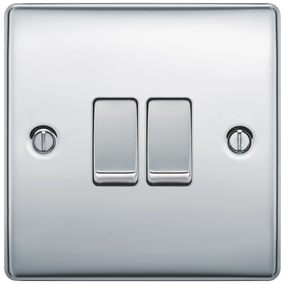 British General Nexus Metal 10AX 2-Gang 2-Way Light Switch Polished Chrome 4 British General Nexus Metal 10AX 2-Gang 2-Way Light Switch Polished Chrome - Image 2