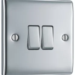British General Nexus Metal 10AX 2-Gang 2-Way Light Switch Polished Chrome 10 British General Nexus Metal 10AX 2-Gang 2-Way Light Switch Polished Chrome -British General Shop 130FT A2