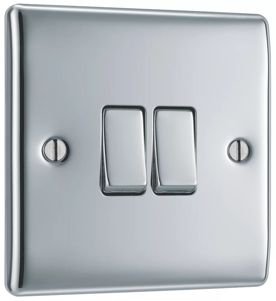 British General Nexus Metal 10AX 2-Gang 2-Way Light Switch Polished Chrome 5 British General Nexus Metal 10AX 2-Gang 2-Way Light Switch Polished Chrome - Image 3