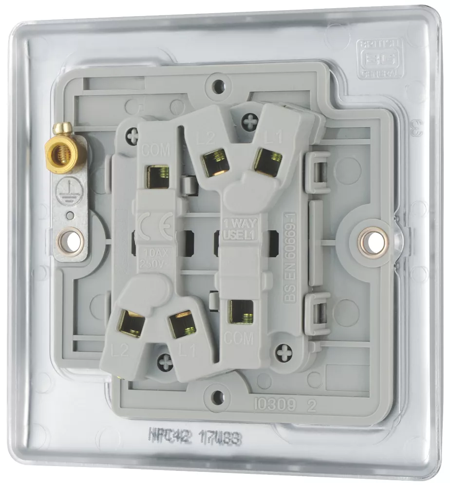 British General Nexus Metal 10AX 2-Gang 2-Way Light Switch Polished Chrome 6 British General Nexus Metal 10AX 2-Gang 2-Way Light Switch Polished Chrome - Image 4