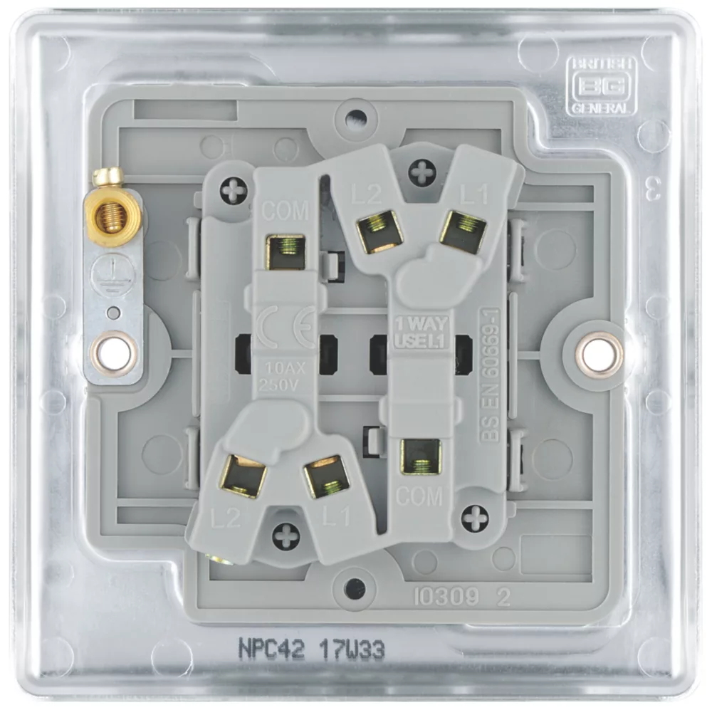 British General Nexus Metal 10AX 2-Gang 2-Way Light Switch Polished Chrome 7 British General Nexus Metal 10AX 2-Gang 2-Way Light Switch Polished Chrome - Image 5