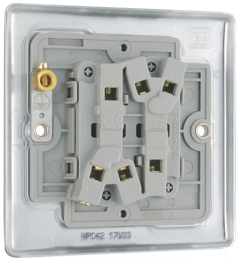 British General Nexus Metal 10AX 2-Gang 2-Way Light Switch Polished Chrome 8 British General Nexus Metal 10AX 2-Gang 2-Way Light Switch Polished Chrome - Image 6