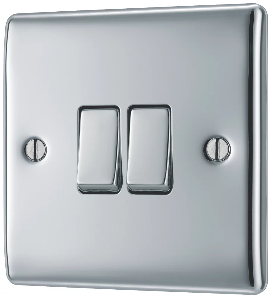 British General Nexus Metal 10AX 2-Gang 2-Way Light Switch Polished Chrome 3 British General Nexus Metal 10AX 2-Gang 2-Way Light Switch Polished Chrome