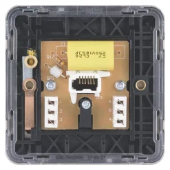 Schneider Electric Lisse Deco Master Telephone Socket Brushed Stainless Steel With Black Inserts -British General Shop 131FF A3