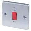 LAP 45A 1-Gang DP Cooker Switch Brushed Stainless Steel With LED -British General Shop 1336P P